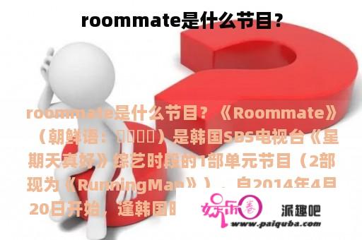 roommate是什么节目？