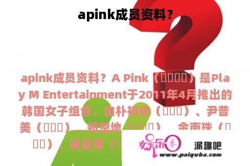 apink成员资料？