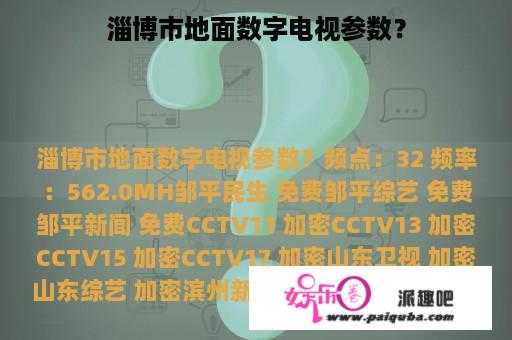 淄博市地面数字电视参数？