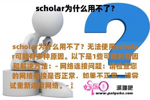 scholar为什么用不了？