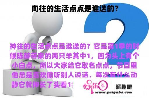 向往的生活点点是谁送的？