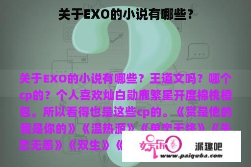 关于EXO的小说有哪些？