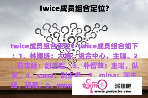 twice成员组合定位？