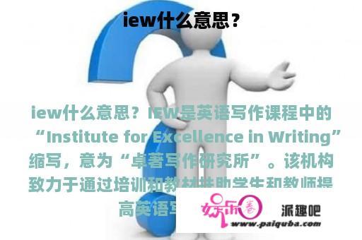 iew什么意思？