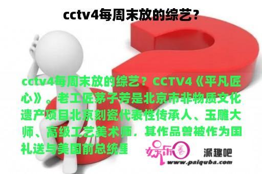 cctv4每周末放的综艺？