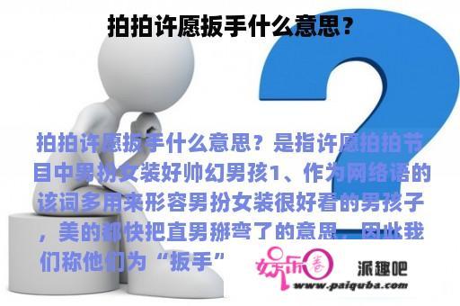 拍拍许愿扳手什么意思？