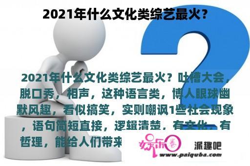 2021年什么文化类综艺最火？