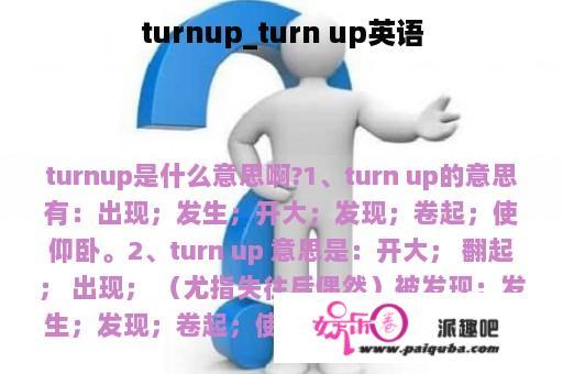 turnup_turn up英语