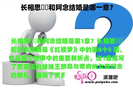 长相思玱玹和阿念结婚是哪一章？