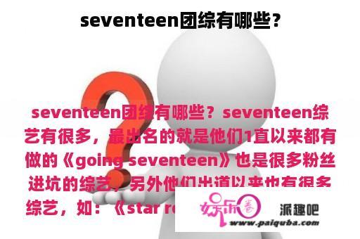 seventeen团综有哪些？