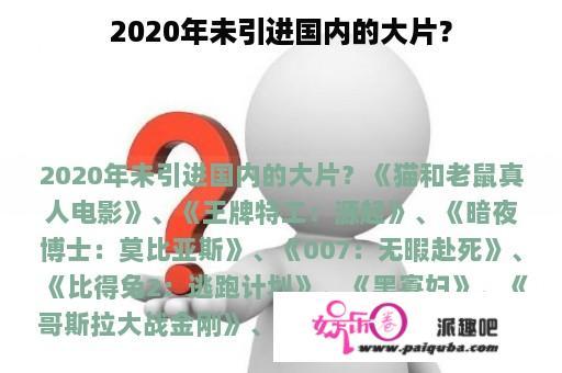 2020年未引进国内的大片？