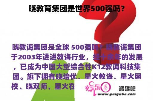 晓教育集团是世界500强吗？