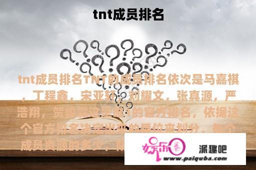 tnt成员排名