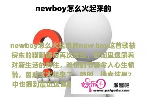 newboy怎么火起来的