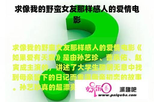 求像我的野蛮女友那样感人的爱情电影