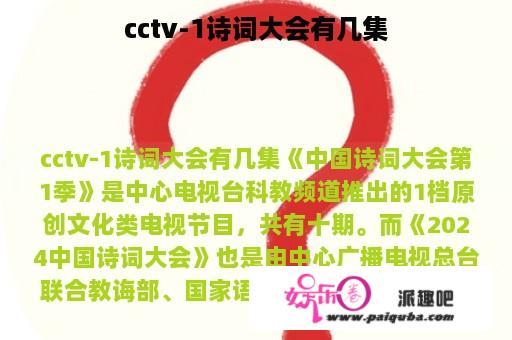 cctv-1诗词大会有几集