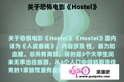 关于恐怖电影《Hostel》