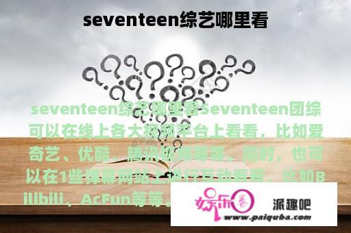 seventeen综艺哪里看