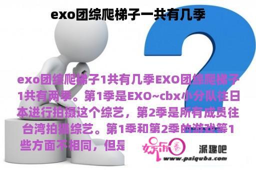 exo团综爬梯子一共有几季