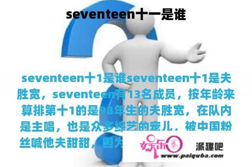 seventeen十一是谁