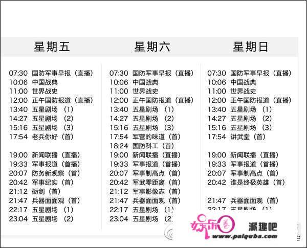 建军节新开播的央视国防军事频道有哪些值得看的节目，推举1下