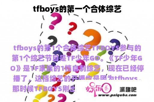 tfboys的第一个合体综艺