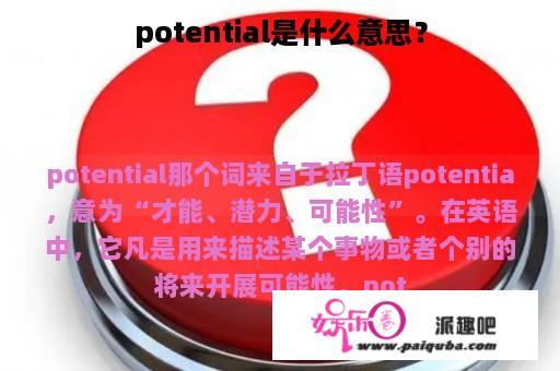 potential是什么意思？