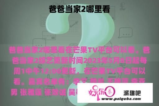 爸爸当家2哪里看