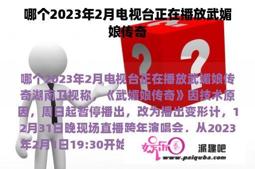 哪个2023年2月电视台正在播放武媚娘传奇