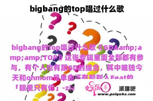 bigbang的top唱过什么歌