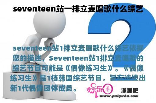 seventeen站一排立麦唱歌什么综艺