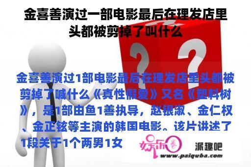 金喜善演过一部电影最后在理发店里头都被剪掉了叫什么