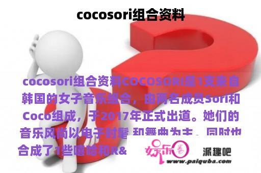 cocosori组合资料