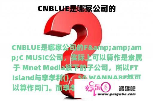 CNBLUE是哪家公司的