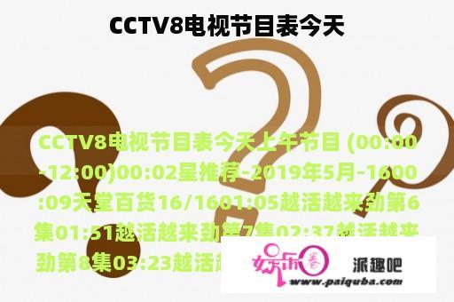 CCTV8电视节目表今天