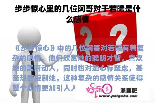 步步惊心里的几位阿哥对于若曦是什么感情