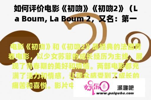 如何评价电影《初吻》《初吻2》（La Boum, La Boum 2，又名：第一次接触,第二次接触）