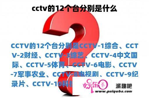 cctv的12个台分别是什么