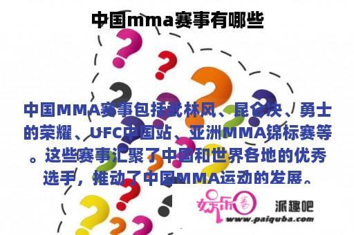 中国mma赛事有哪些