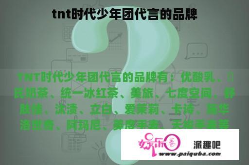 tnt时代少年团代言的品牌