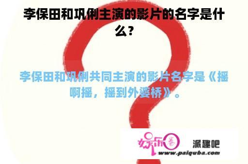 李保田和巩俐主演的影片的名字是什么？