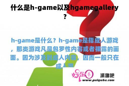 什么是h-game以及hgamegallery？