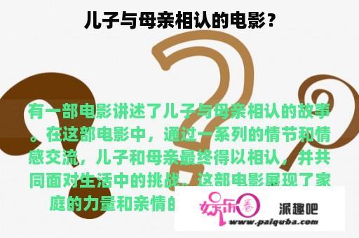 儿子与母亲相认的电影？