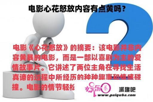 电影心花怒放内容有点黄吗？