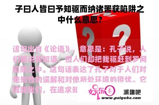 子曰人皆曰予知驱而纳诸罟获陷阱之中什么意思？