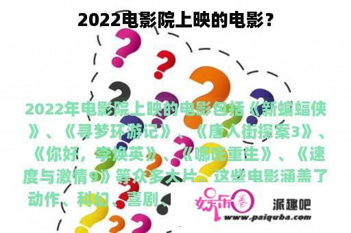 2022电影院上映的电影？