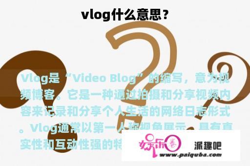 vlog什么意思？