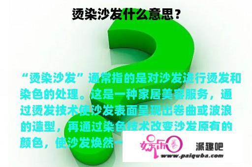 烫染沙发什么意思？