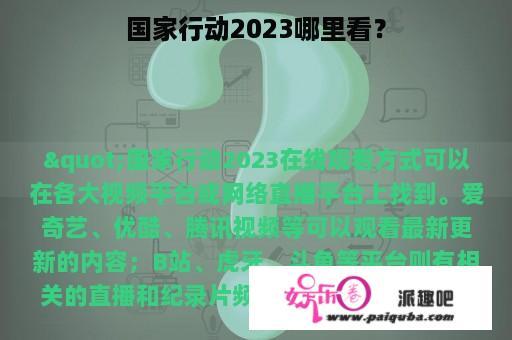 国家行动2023哪里看？