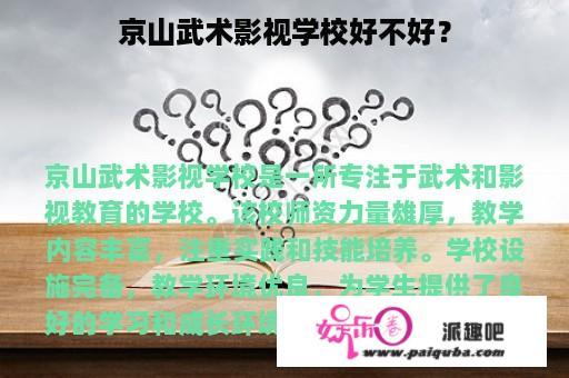 京山武术影视学校好不好？